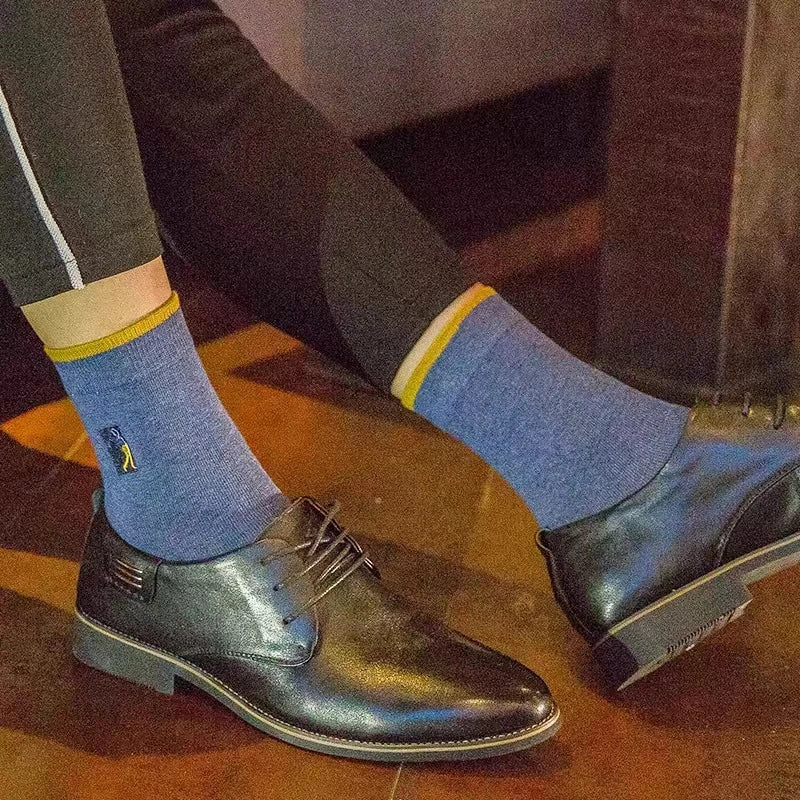 New High Quality Men's Socks Business Casual Long Socks The Golf Logo Spring Autumn Winter Warm Dress For Man Gifts Size 38-45