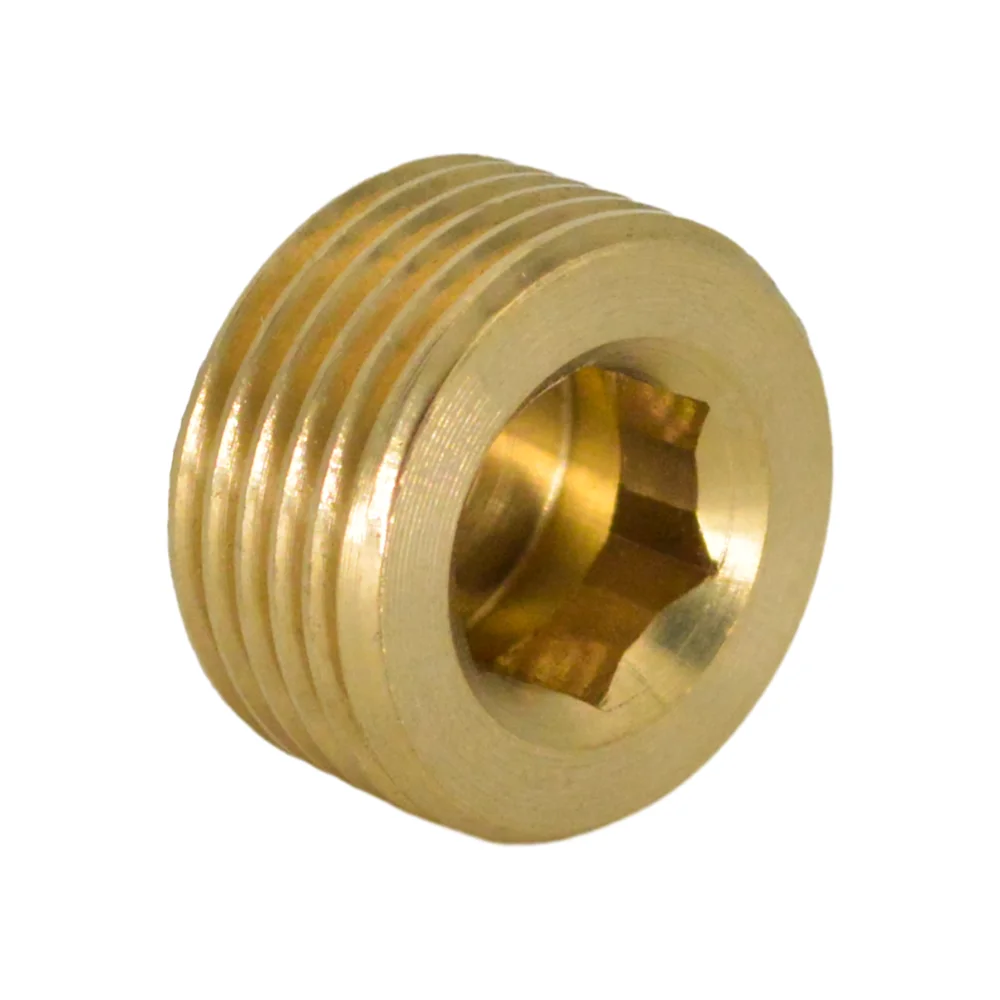 YQBS Brass Hex Plug 1/8" 1/4" 3/8" 1/2" 3/4" Male Female Thread Brass Pipe End Cap Plug Fitting Connector