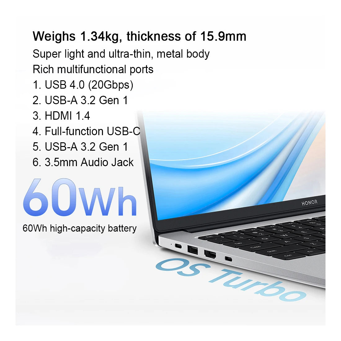 HONOR Laptop MagicBook X14 Plus 2024 14" Inch 2.8K 120Hz AMD Ryzen R7 8845HS 16/32GB 1TB Computer PC Notebook Ultrabook FMI-721