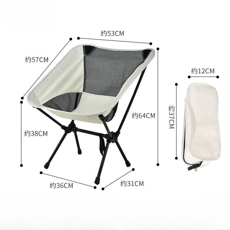 Outdoor Camping Chair Portable Folding Moon Beach Chair Leisure Travel BBQ Fishing Chairs Detachable Picnic Outdoor Furniture