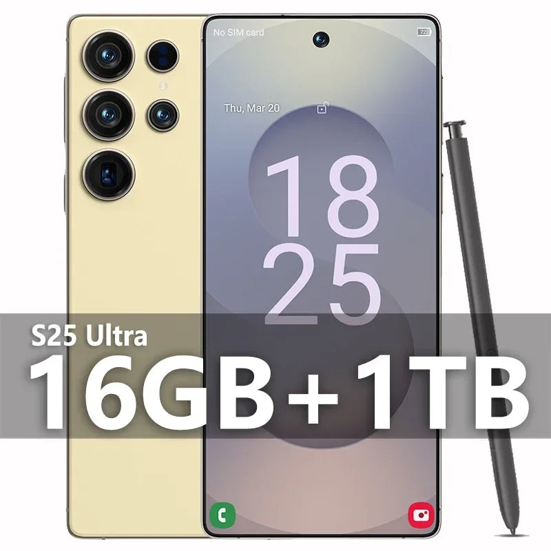 2025 NEW HOT S25 Ultra 22GB 2TB 7.3inch HD Global Edition Original Smart Dual Card 8000mAh Battery Facial Recognition Function