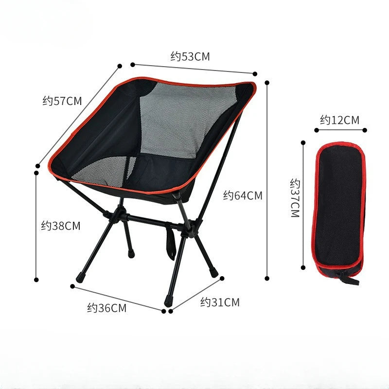 Outdoor Camping Chair Folding Moon Beach Chair Portable Leisure Travel BBQ Fishing Chairs Detachable Picnic Outdoor Furniture