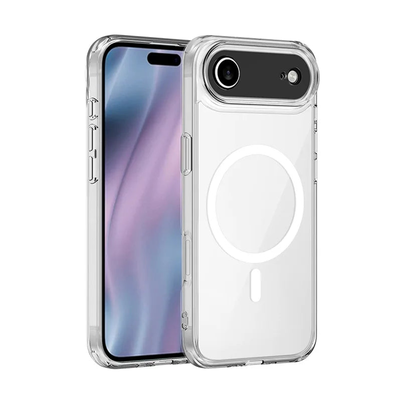Transparent Acrylic Case for iPhone 17 Air 17 Pro Max Magnetic for Magsafe Wireless Charging Clear PC Cover for iPhone 17pro