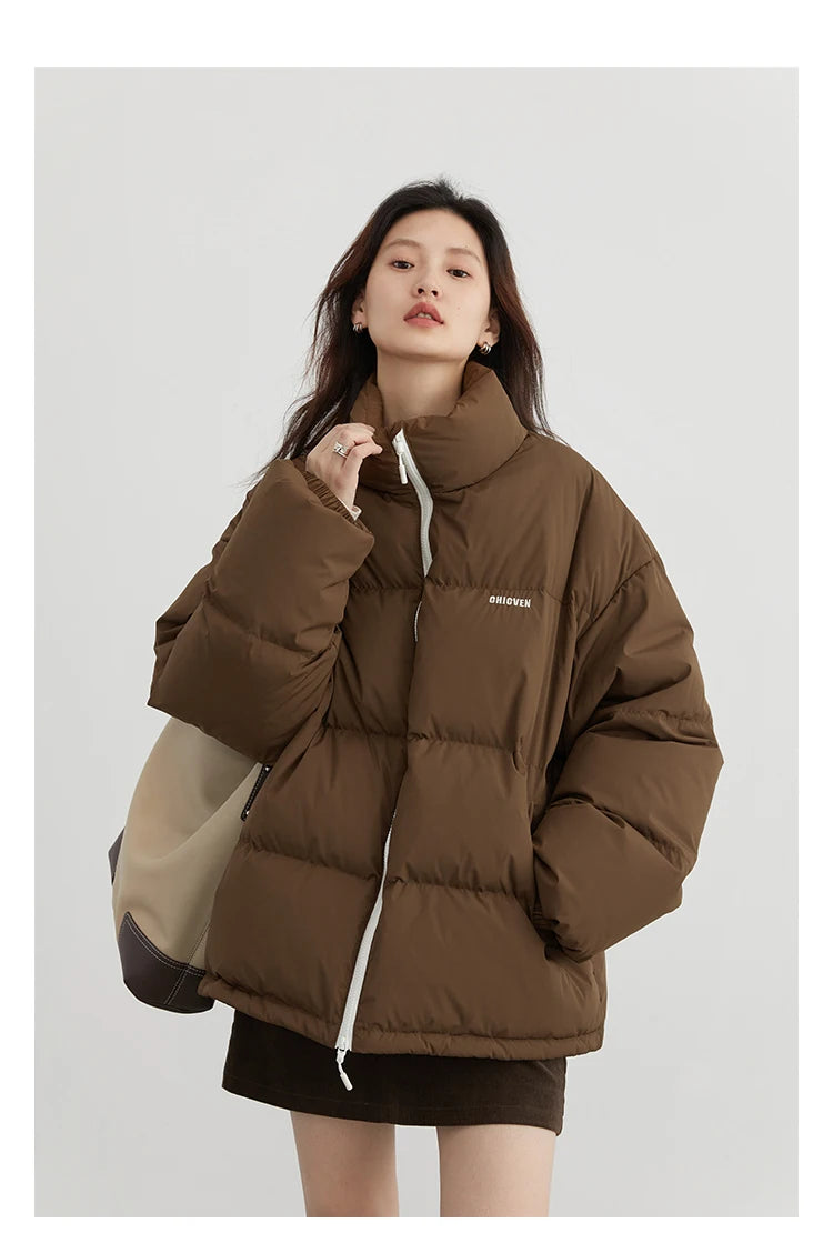 CHIC VEN Women Down Coats Solid 90 White Duck Down Stand Collar Female Down Jacket Warm Ladies Overcoat Autumn Winter 2024