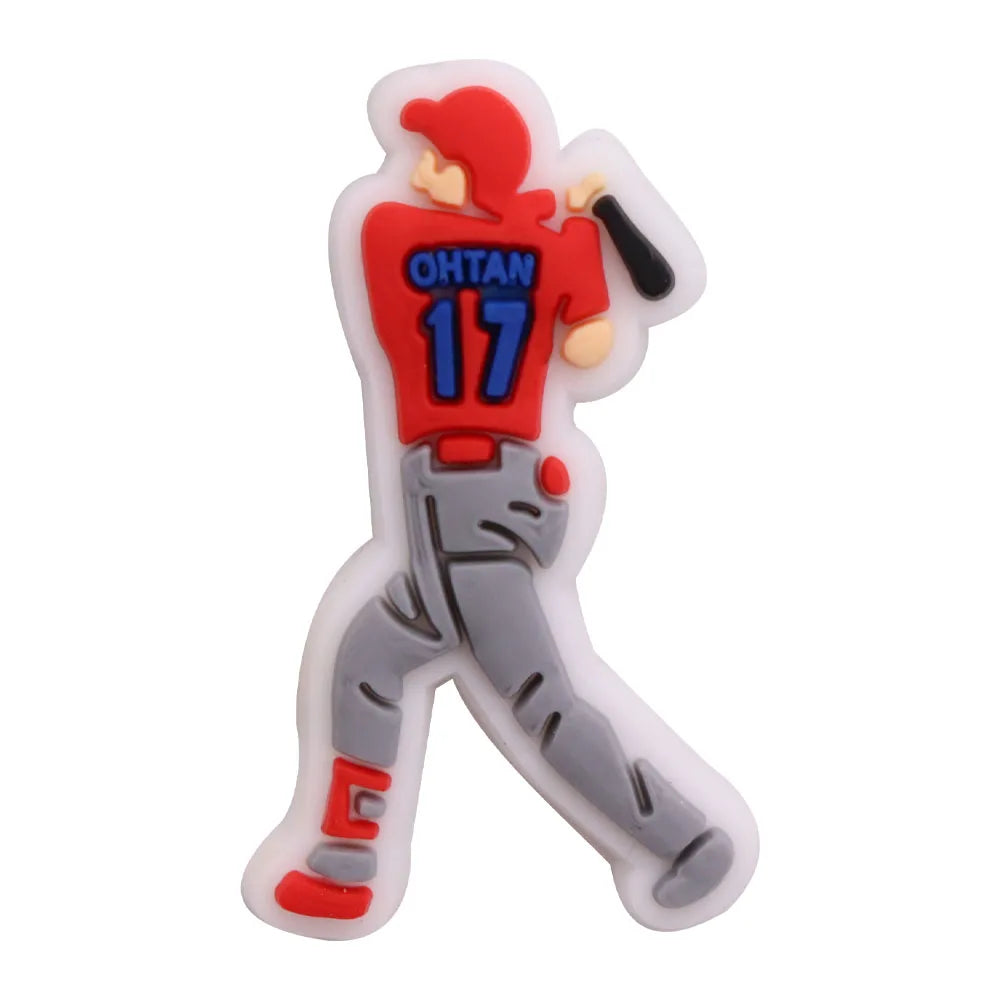 1-9PCS Sport Love Badminton Maniac PVC Shoe Charms For Clogs Pins Fit Wristbands Garden Shoes Button Decorations Kid Gift