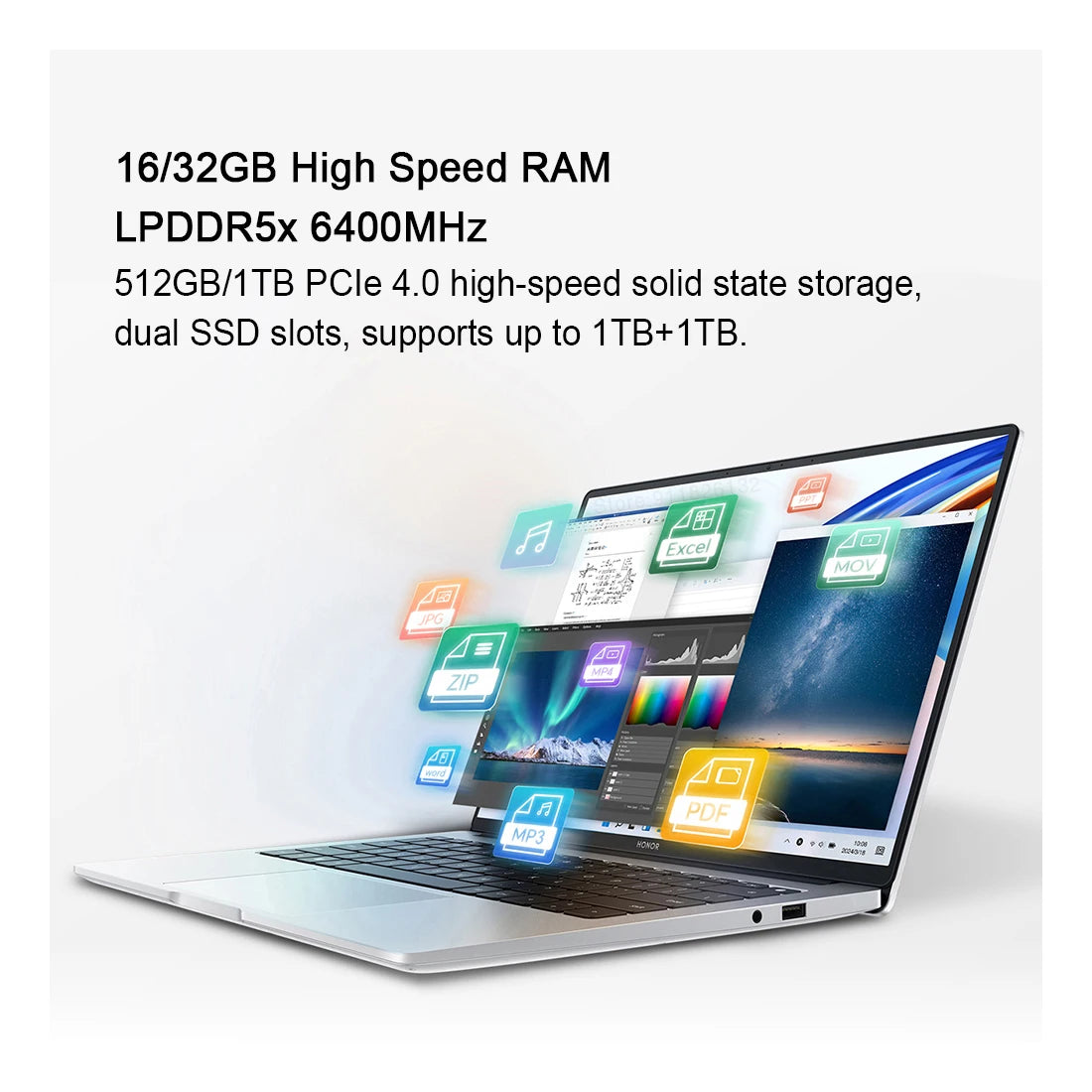 HONOR Laptop MagicBook X14 Plus 2024 14" Inch 2.8K 120Hz AMD Ryzen R7 8845HS 16/32GB 1TB Computer PC Notebook Ultrabook FMI-721