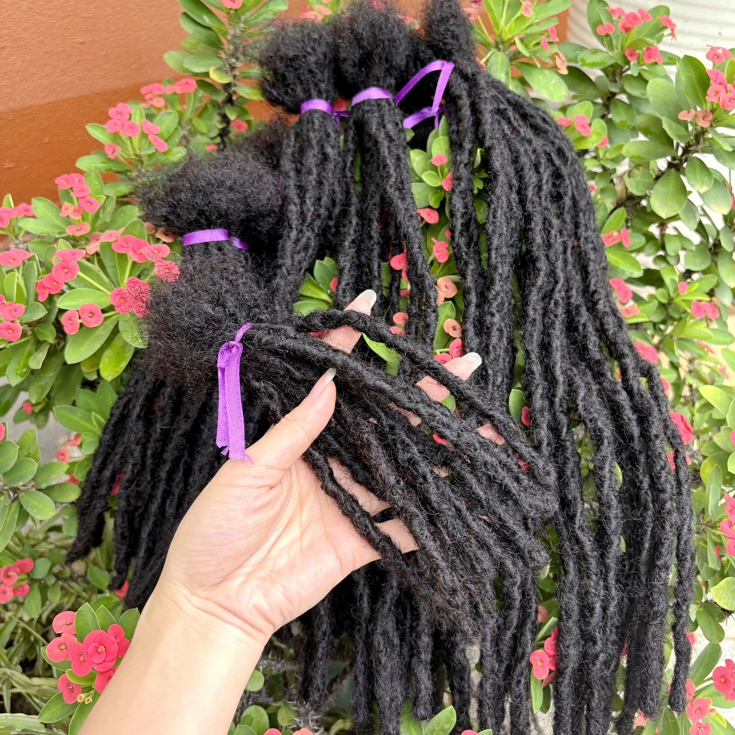 Loc Extension Human Hair 8-14inch 100% Human Hair Handmade Inter Loc Dreadlock Extension with Curly Ends for Men Women Kids