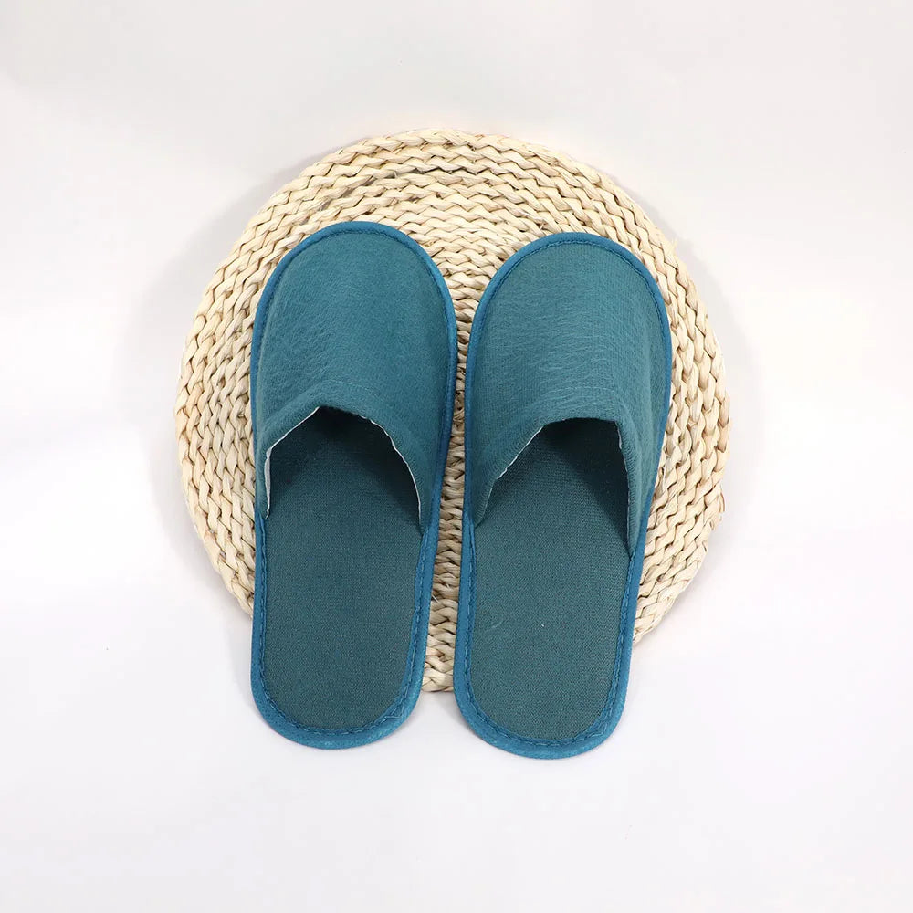 1 Pair Hotel Slippers Men Womens Top Quality Velvet Travel Disposable Cotton Home Hospitality Shoes Cheap SPA Guest Slides