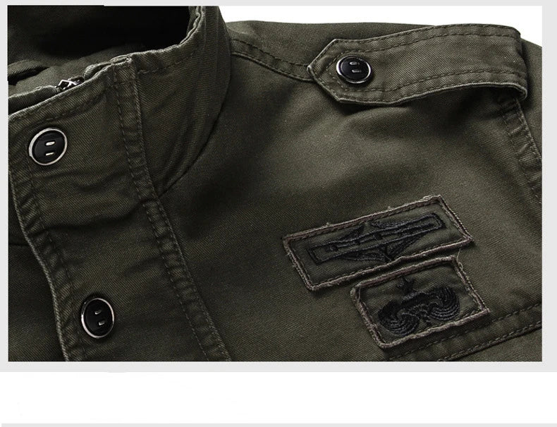 FGKKS 2023 Military Loose Men's Jacket New Autumn Casual Cotton Workwear Jacket High-Quality Design Bomber Jackets Male