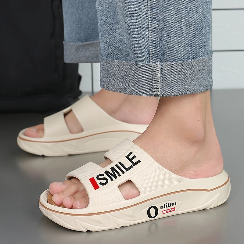 Summer New Men's Massage Slippers Indoor Outdoor Sandals Beach Men Casual Shoes Soft Slides Flip-flops Men Women Home Slippers