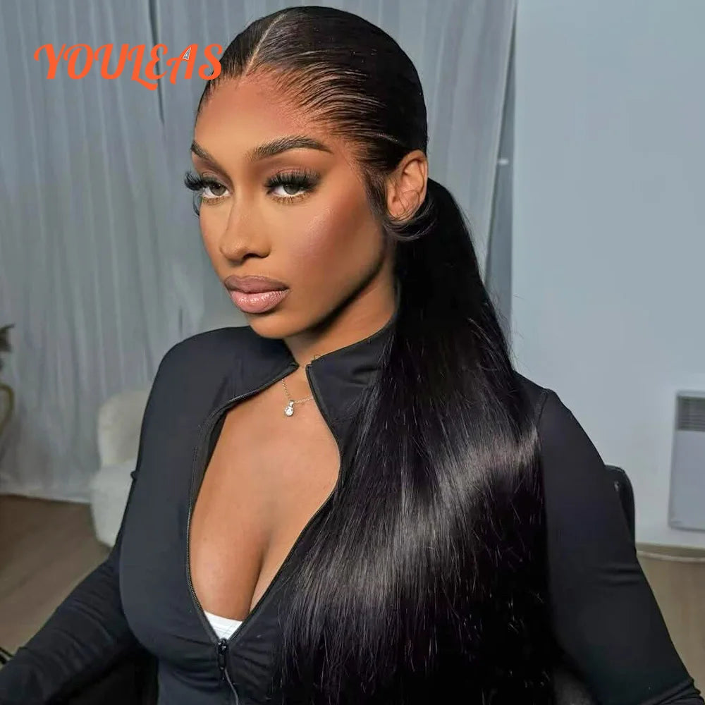 New Trend Lagos Hairline Sliky Bone Straight 250 Density 13x6 HD Lace Frontal Glueless Wigs Human Hair Pre Plucked Ready To Wear