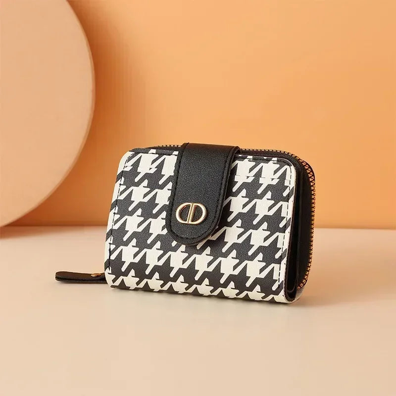 New Light Fashion Luxury Large CapacitySmall Wallet Women's Short Buckle Canvas Multi Card Anti Demagnetization Wallet