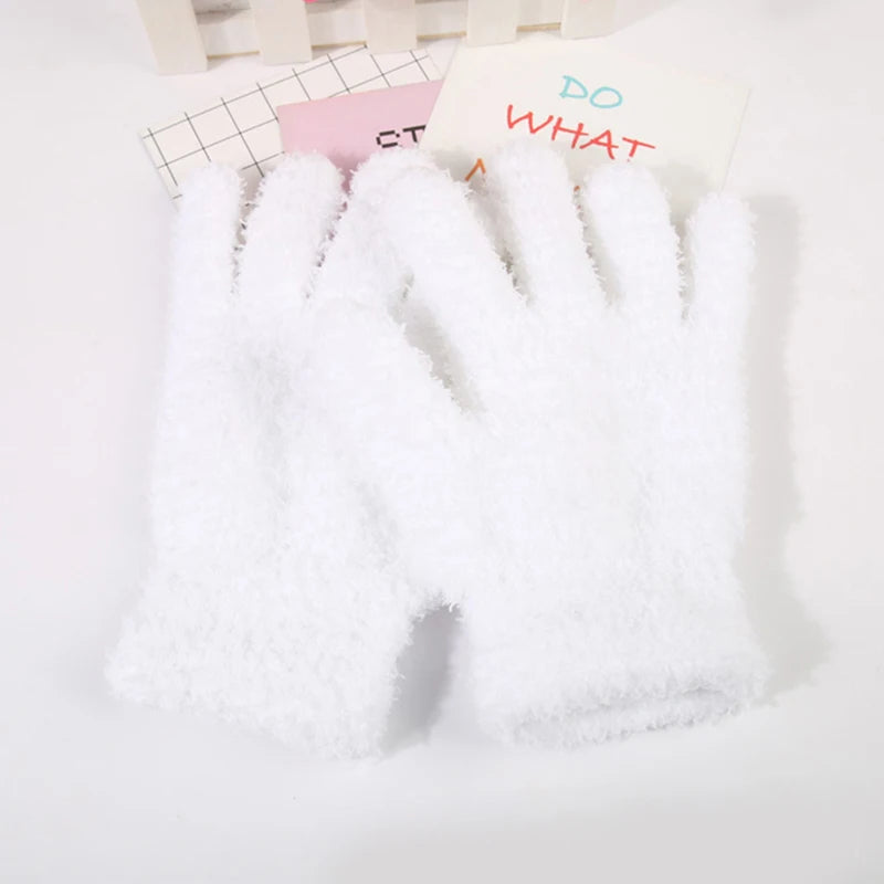 Women Thicken Coral Fleece Winter Gloves Autumn Warm Thick Touch Screen  Full Finger Guantes Female Outdoor Snow Skiing Mittens