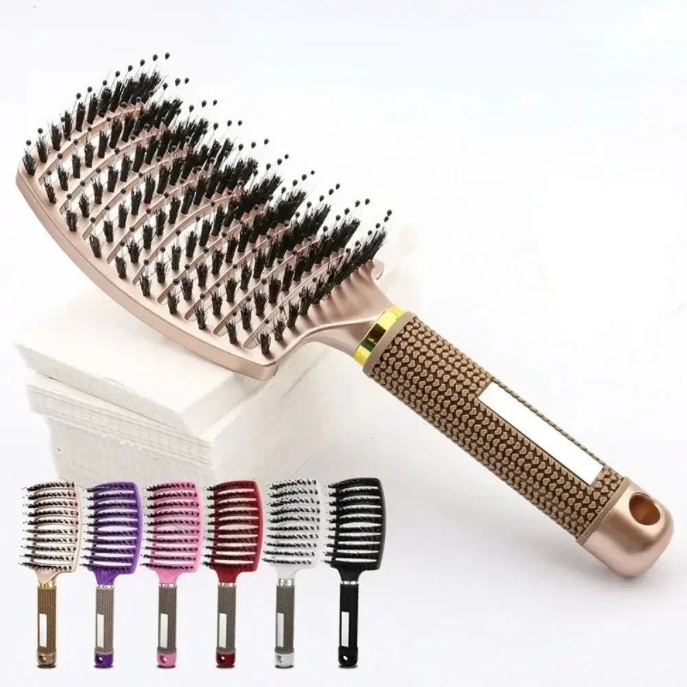 Hair Brush Scalp Massage Combs Hair brush Bristle Nylon Wet Curly Detangle Hair Brush for Salon Hairdressing Styling Tools