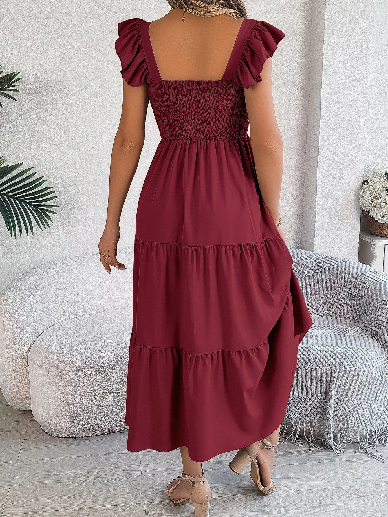 Women's Maxi Dress Fashionable Elegant Summer Rose Red Lace Up Long Dresses Sexy Party Evening Dress Ro Abendkleider Vestidos