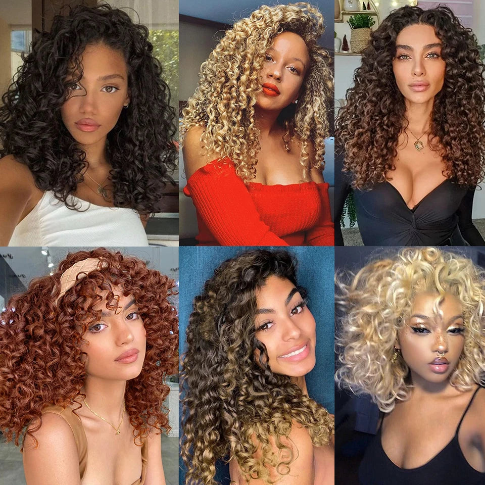 GoGo Curl Crochet Hair 14inch Curly Ocean Wave Synthetic Braiding Hair Jet Black Beach Curl Water Wave Deep Twist Crochet Braids