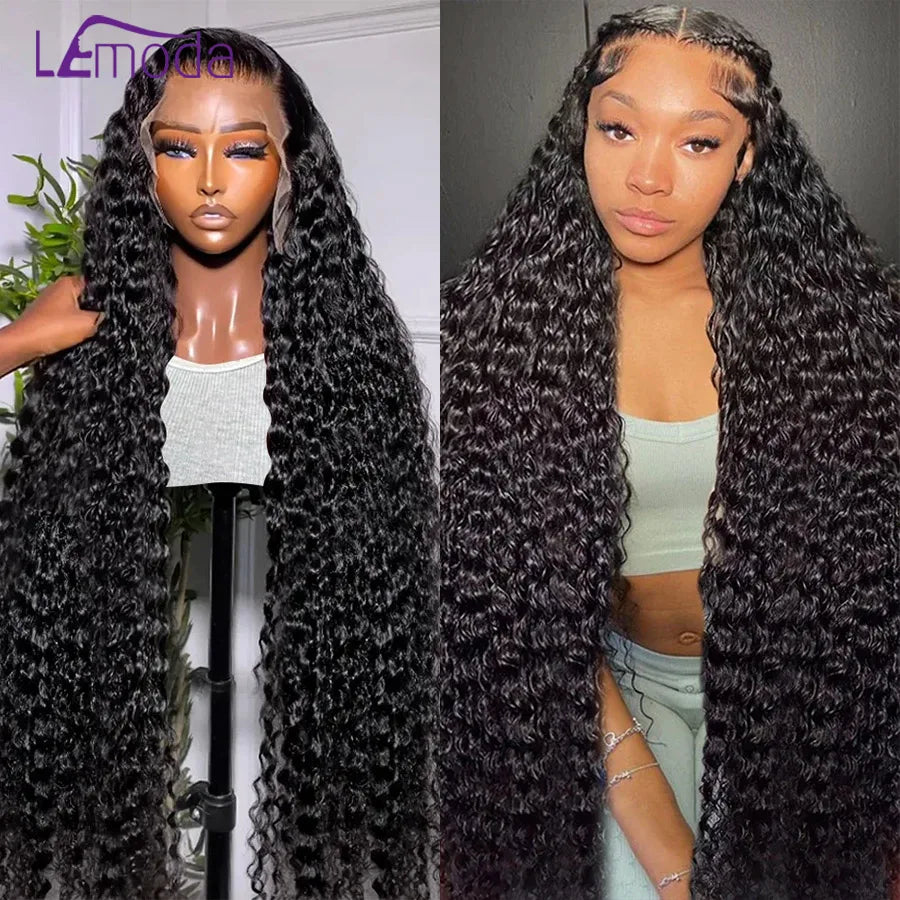 Lemoda Deep Wave Lace Front Wig Human Hair 13x6 Full Frontal Human Hair Wigs On Sale Brazilian Long Human Hair Wigs 100% 12A