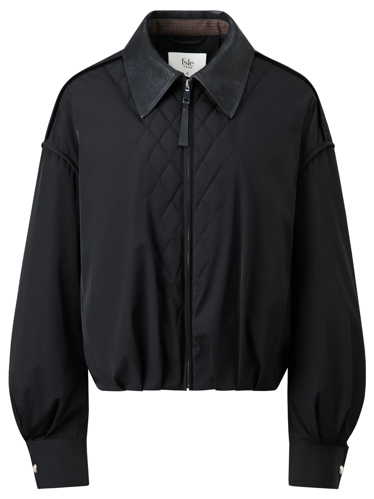 FSLE Barn Style Lightweight Padded Jacket Women's 2025 Winter Vintage Academic Plaid Panel Short Coat Retro College Outerwear