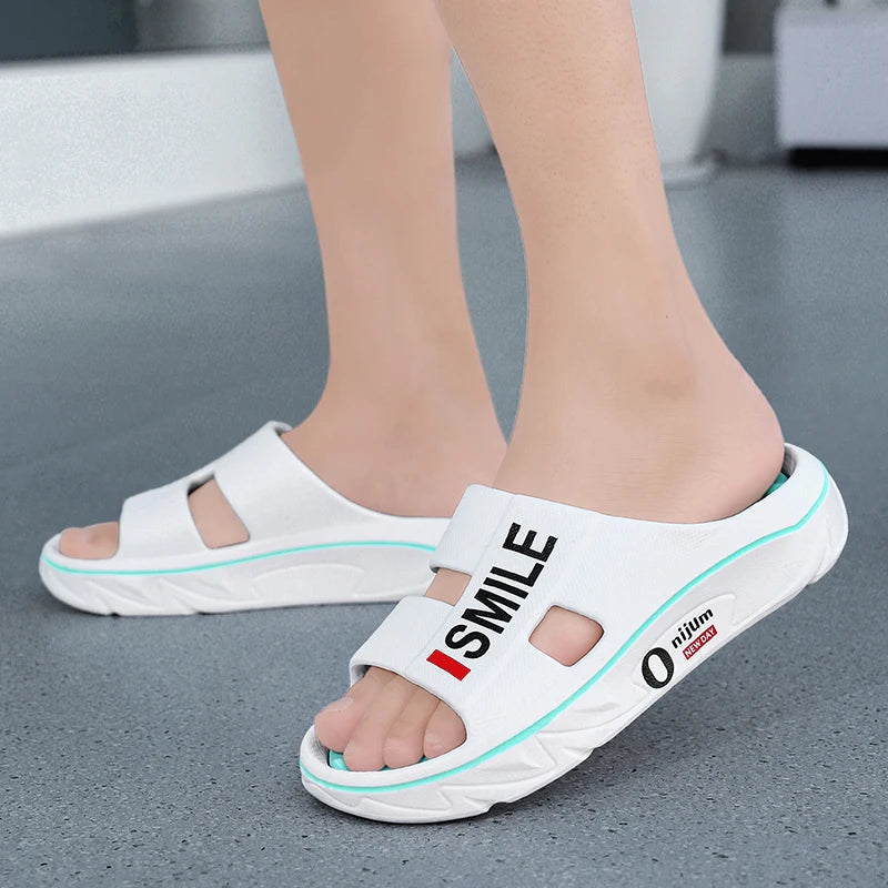 Summer New Men's Massage Slippers Indoor Outdoor Sandals Beach Men Casual Shoes Soft Slides Flip-flops Men Women Home Slippers