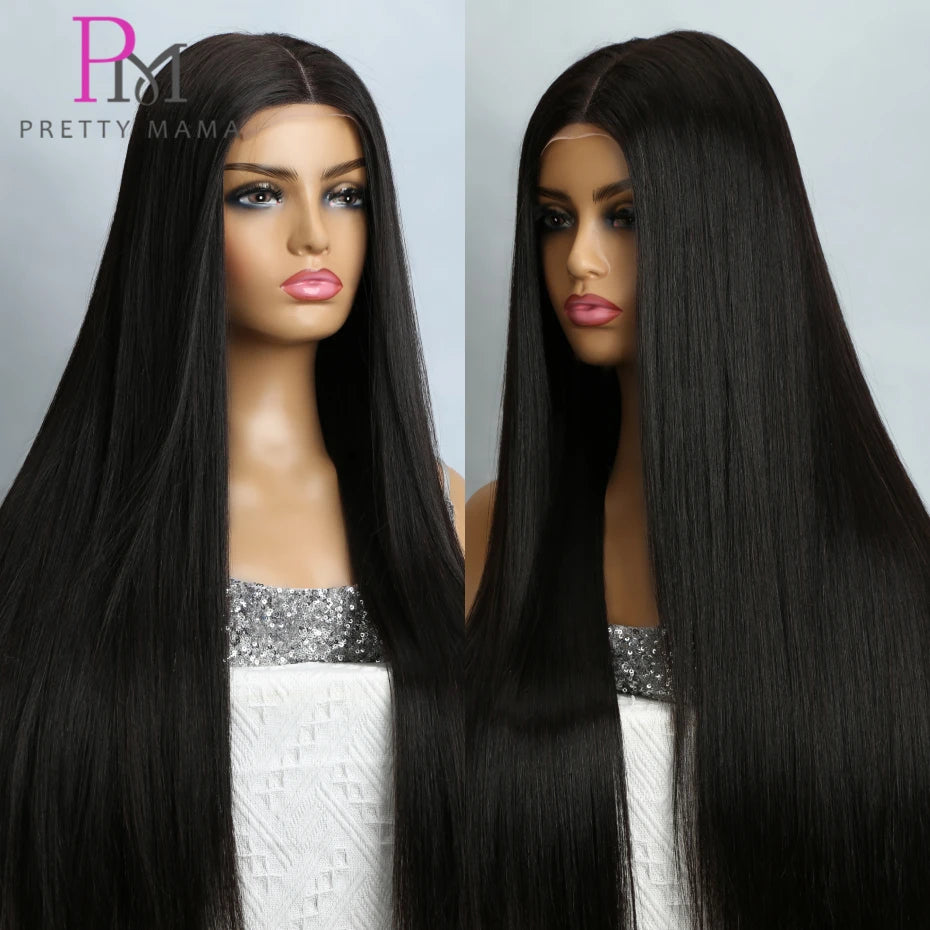 300 Density Human Hair Wigs Bone Straight Raw Vietnamese Lace Frontal Wig SDD Double Drawn Lace Front Wig 2x6 5x5 Closure Wigs