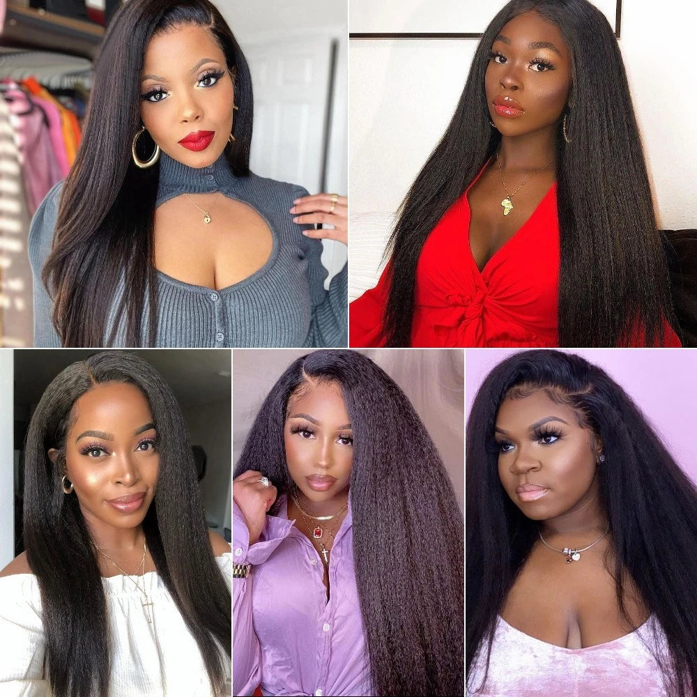 30 Inch Indian Raw Virgin Unprocessed 100% Virgin Human Hair Kinky Straight 1/2/3/4 PCS Bundles Yaki Straight For Black Women