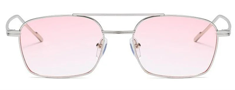 NEW Sun Glasses Unisex Double Beam Anti-UV Spectacles Personality Eyeglasses Simplity Ornamental Alloy Frame Sunglasses