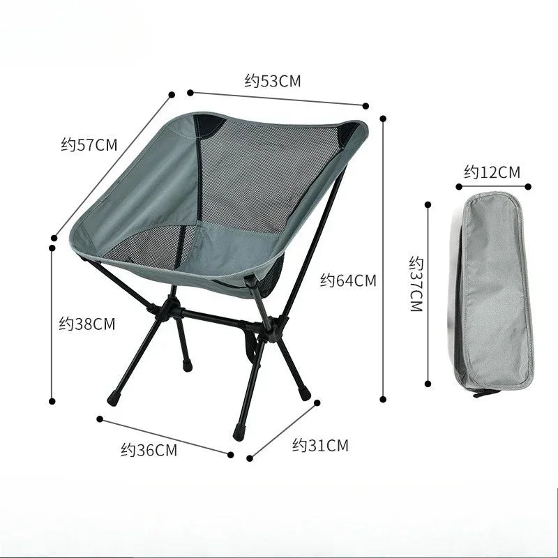Portable Chair Folding Ultralight Oxford Fabric Moon Chair Camping Beach Fishing Chairs Picnic Hiking Garden Outdoor Furniture