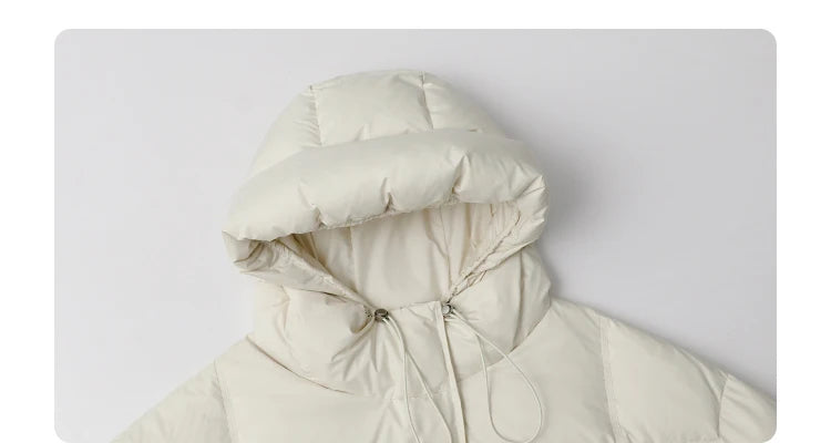 CHIC VEN Women Down Coats Loose New 90 White Duck Down Jacket Medium Long Hooded Female Down Jacket Autumn Winter 2024