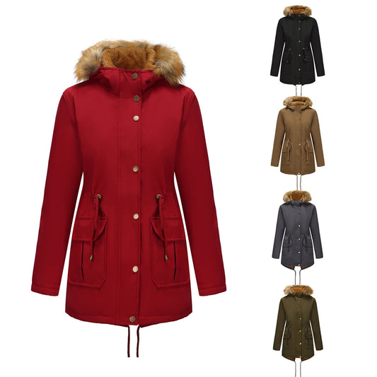 Canada Winter Women's Jacket Coat Parkas Winter Clothes Woman White Goose Down Jacket Fur Hooded Cotton-padded jacket XSYHXY253