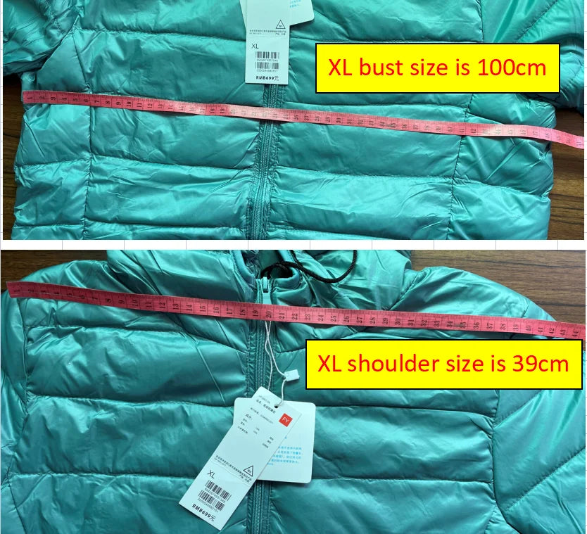 2024 New Casual 90% Ultra Light White Duck Down Jacket Women Autumn Winter Warm Coat Lady Plus Size Jackets Female Hooded Parka