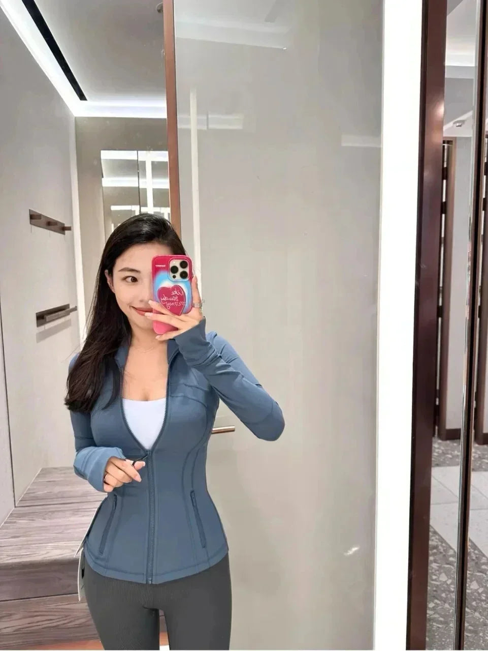 Yoga Clothes Women Define Jacket With Logo Wear Long Sleeve Full Zipper Sports Gym Workout Clothing Slim Fit Dupes Athletic