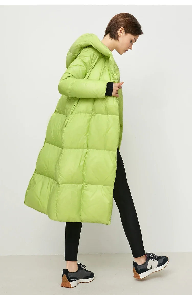 AMII Minimalist 2025 Down Jacket Coat Women Winter Warm Long Bread Puffer Coat Light Thick Quality Fashion Outerwear 12324060