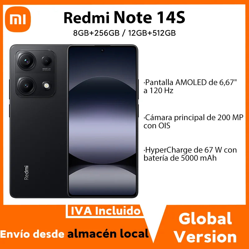 Global Version Xiaomi Redmi Note 14S MediaTek Helio G99 Ultra 200MP Al Camera System 6.67" AMOLED 120Hz Display 5000mAh