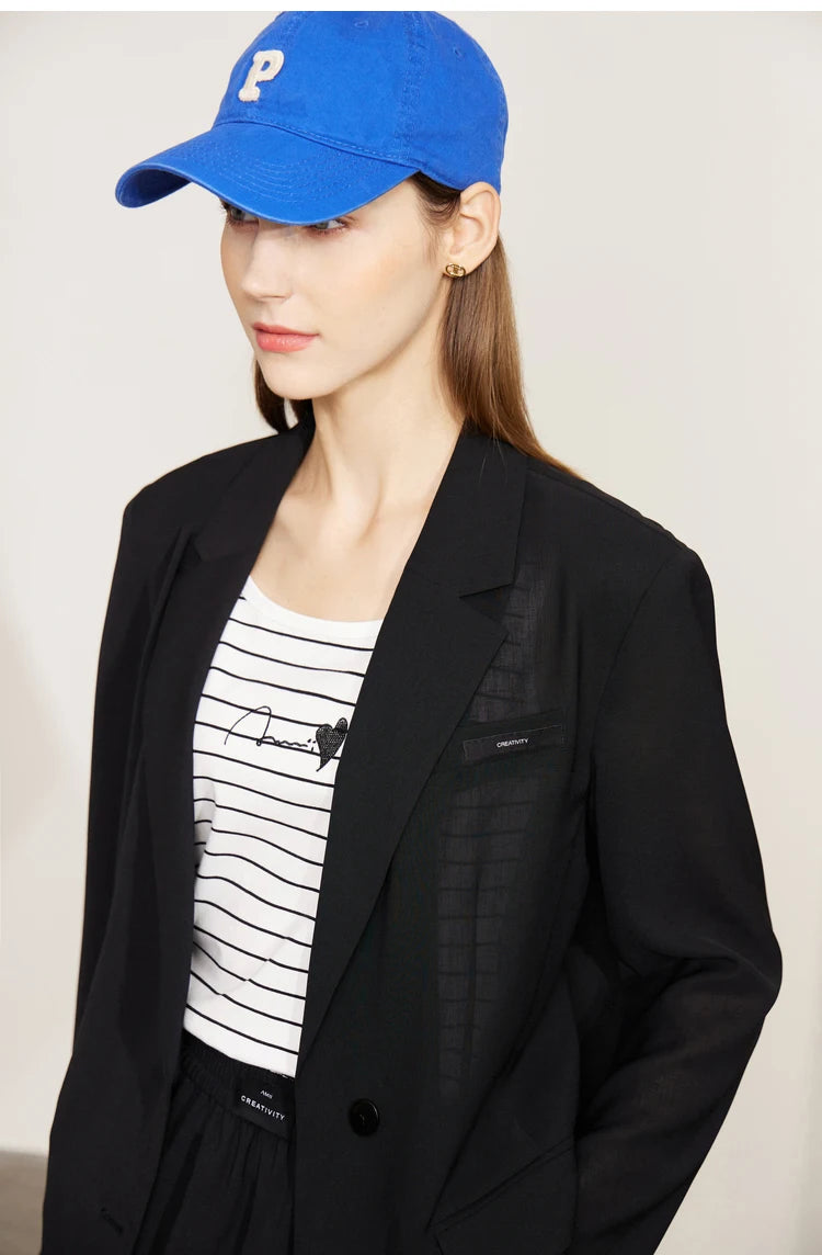 AMII Minimalism Women's blazer Fashion 2024 Summer Blazers Office Lady Elegant Chic Female shorts Separately Sale 72311003