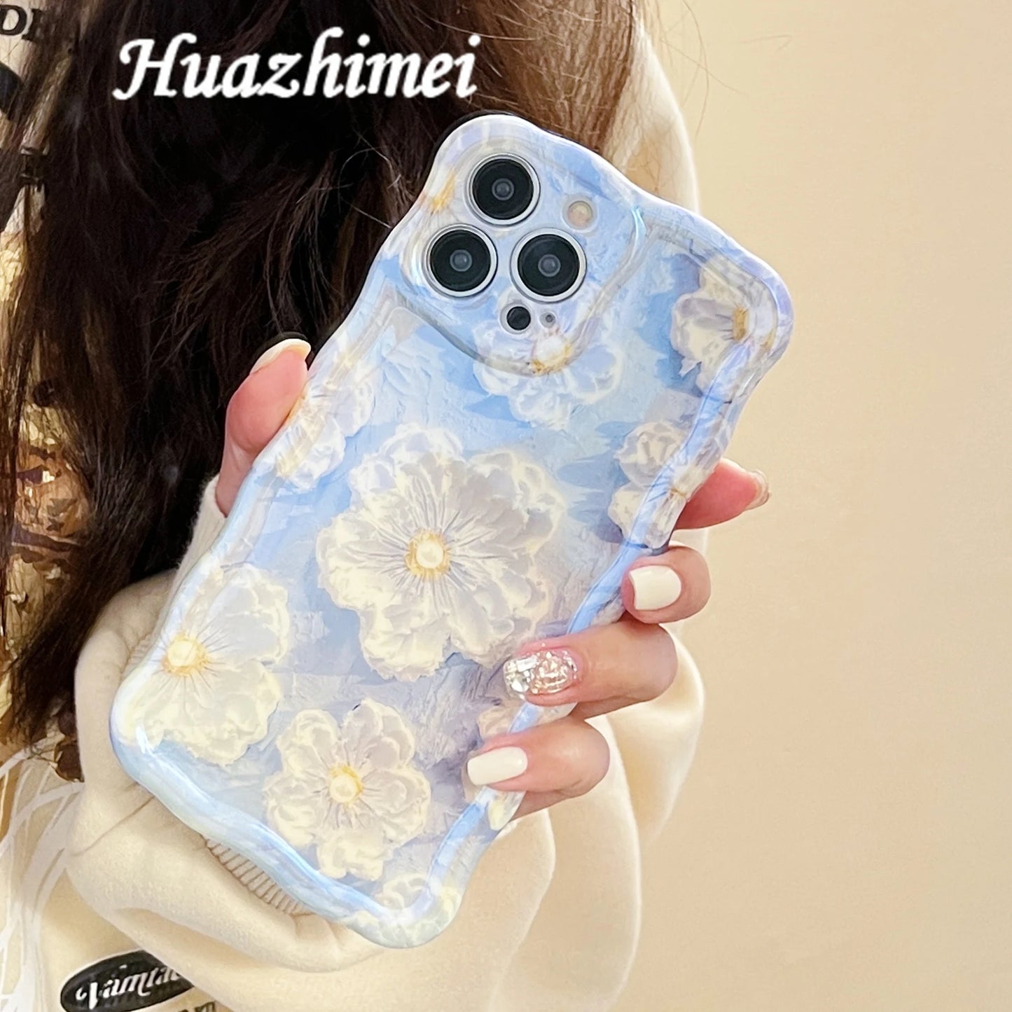 Luxury Laser Flowers Glitter iPhone Case For iPhone 11 12 13 15 16 17 Pro Max Air Plus Fashion Silicone Shockproof Bumper Cover