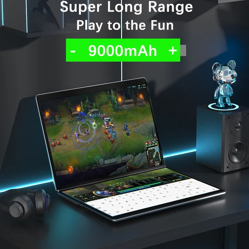 2025 New Mini Dual Screen Laptop 13.5+13.5-inch N100 Dual Touch Screen 180 ° Flipped Office Leisure Entertainment 2-in-1 Notbook