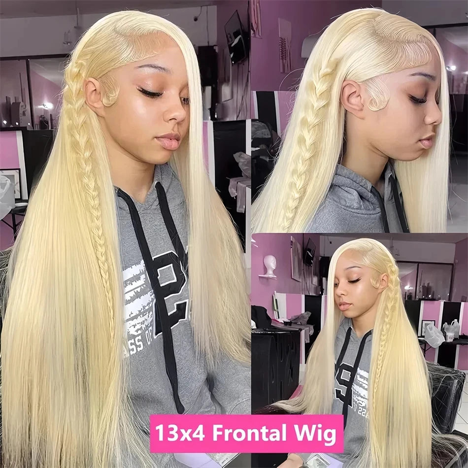 613 Lace Front Wigs Human Hair Hd Lace Wig 13x6 Human Hair Straight Blonde 613 Human Hair Wig Pre Plucked Bleached Knots 40 In
