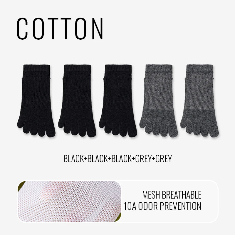 MiiOW Cotton Five Finger Short Sock Men Ankle Spilt Toe Sock Summer Thin Sock Breathable Mesh Sweat Absorbent Antibacterial Soc