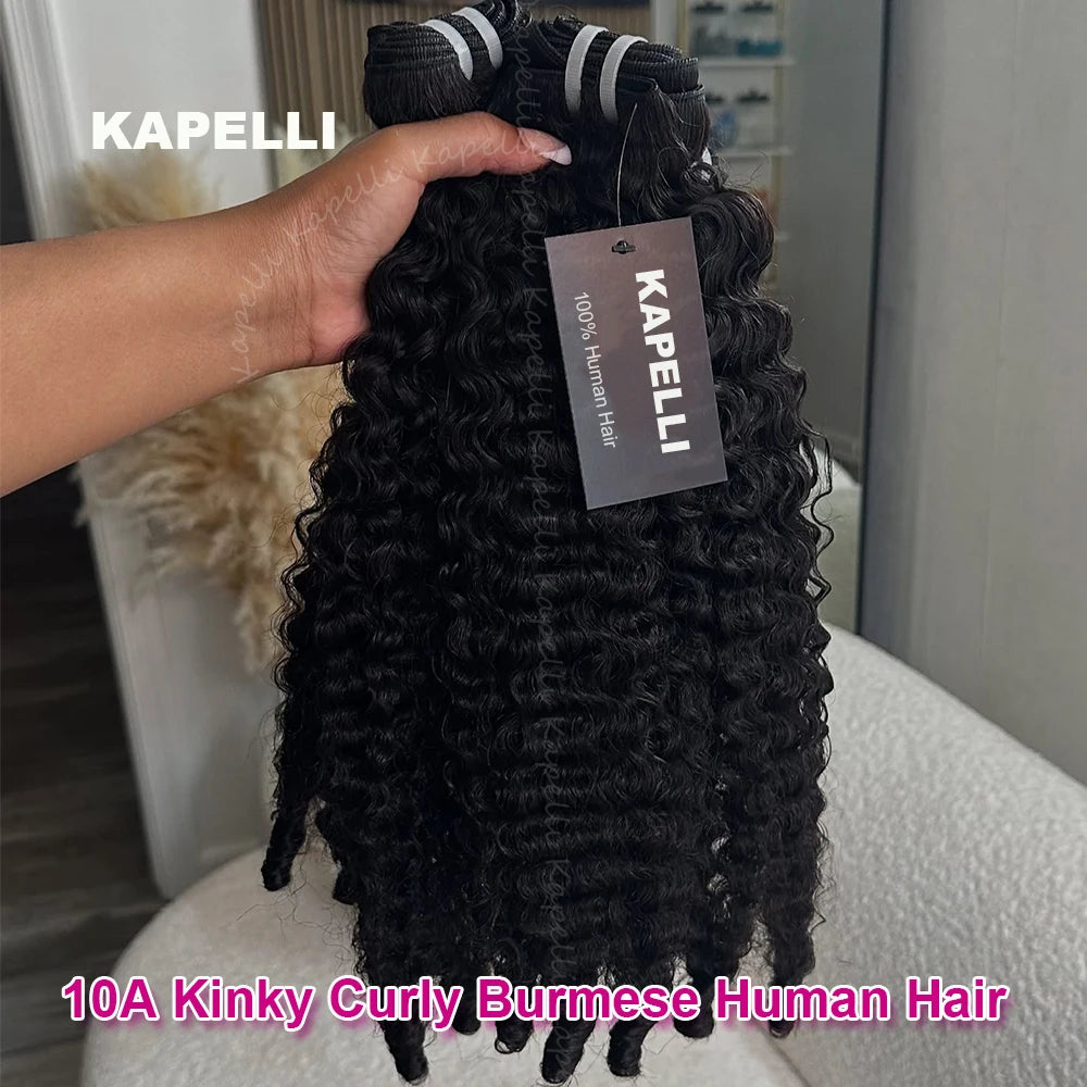 Burmese Curly Bundles Human Hair Burmese Vietnamese Raw Hair Bundles 1/3/4 pc 100% Unprocessed Double Weft Hair Extensions Weave