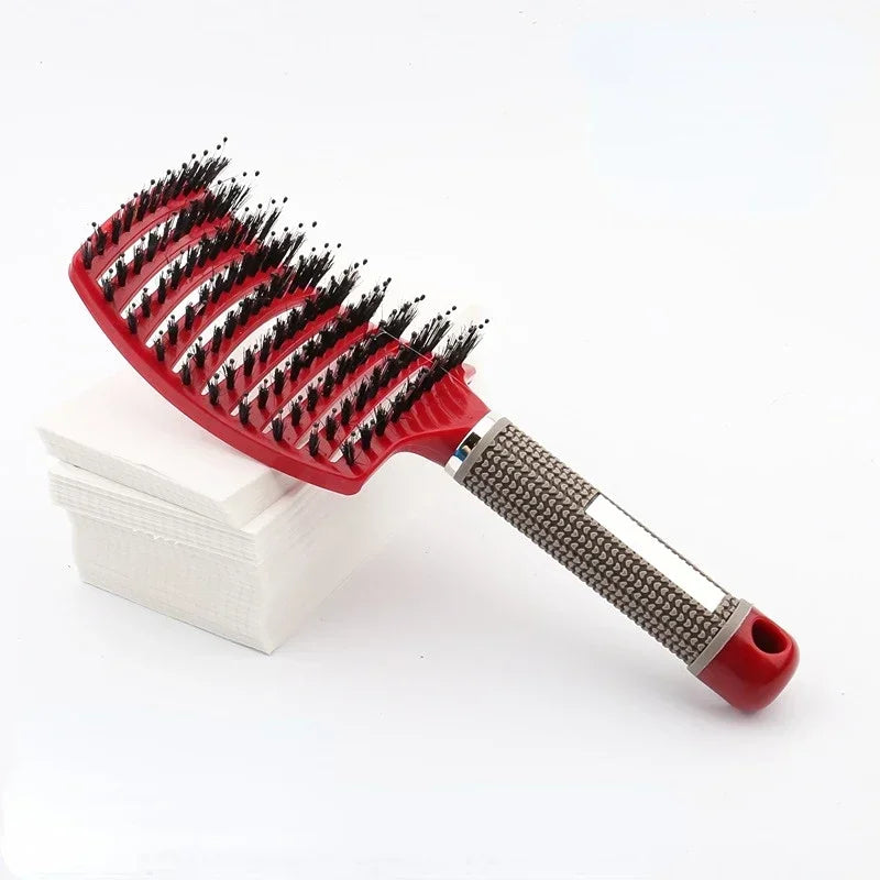 Hair Brush Scalp Massage Comb Hairbrush Bristle&Nylon Women Wet Curly Detangle Hair Brush for Salon Hairdressing Styling Tools