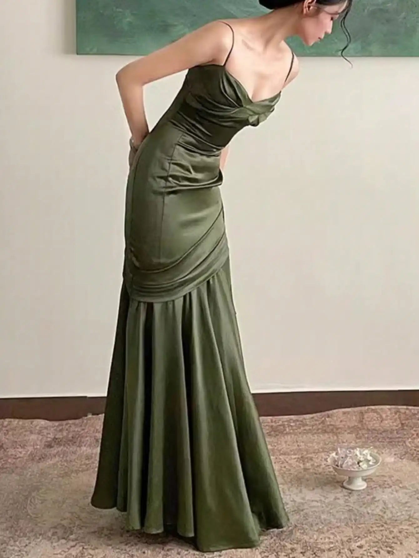 Women Elegant Red Maxi Evening Dresses Vintage Solid A Line Fashion Slim Party Birthday Prom Femmle Wedding Guest Vestido Summer