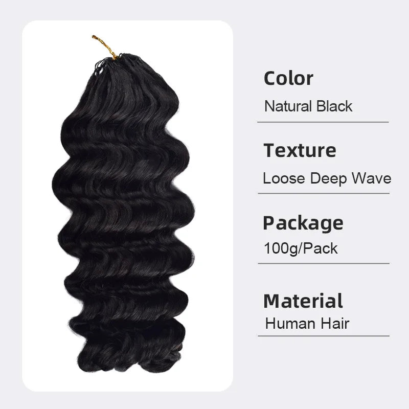 Crochet Knitted Hair Natural Color Multi Curvature Collection Human Hair Brazilian Virgin Remy Full Hand Weaving Natural Color