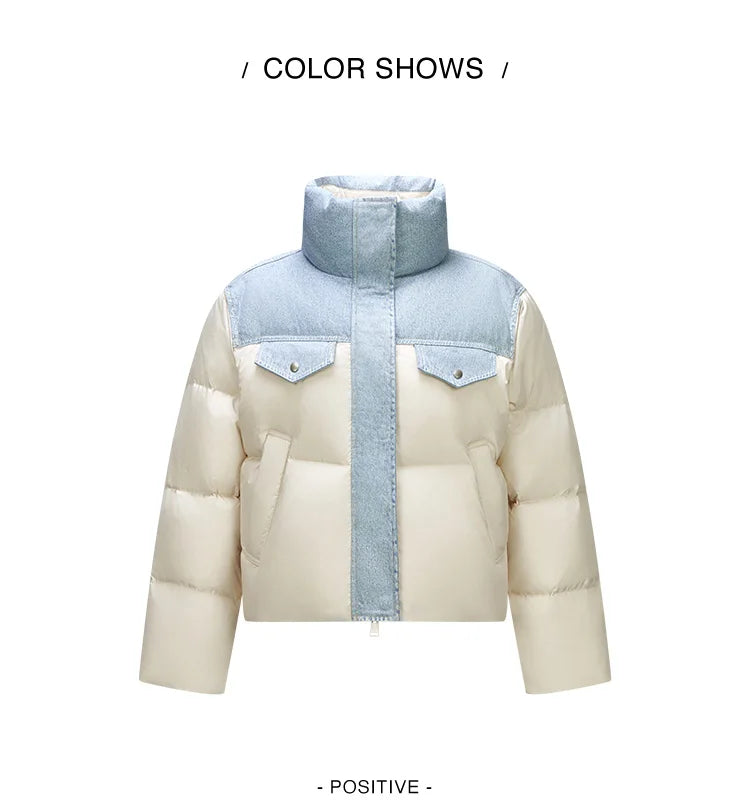 Semir Down Jacket Women Waterproof Patchwork Oversize Stand Collar 2025 Winter New Trendy Coat
