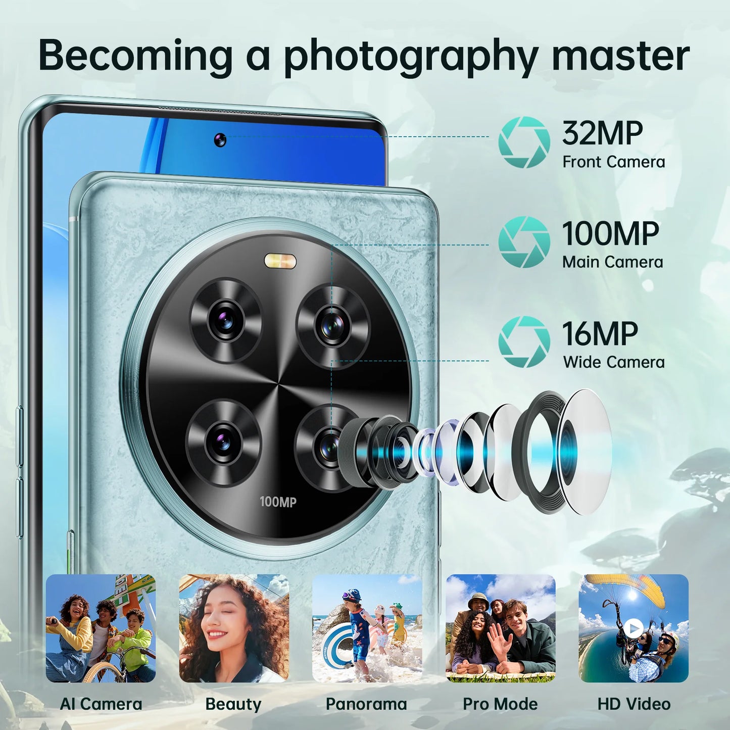 CUBOT HAFURY Meet Unlocked Smartphone-Helio G99,24(12+12)+256GB,6.67"-120Hz,100MP+32MP,Android13,5100mAh/33W,Dual SIM 4G/NFC/GPS