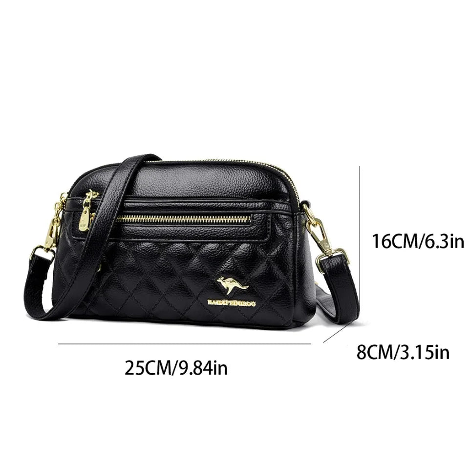 Women Soft Leather Shoulder Bag Simple Designer Solid Color Crossbody Bag Versatile Purses Messenger Commuter Shopper Sac A Main