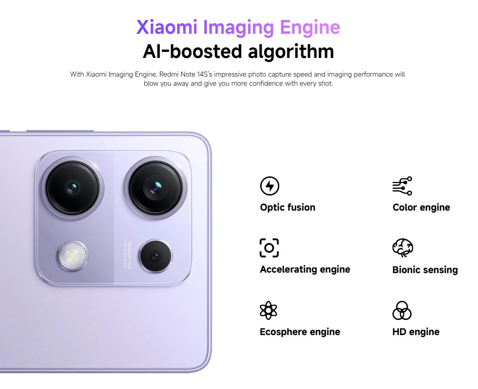 Global Version Xiaomi Redmi Note 14S MediaTek Helio G99 Ultra 200MP Al Camera System 6.67" AMOLED 120Hz Display 5000mAh