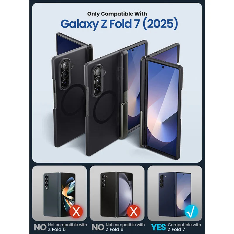 For Samsung Galaxy Z Fold 7 Case I-BLASON Cosmo Full Protective Hinge Protection Magnetic Case with MagSafe Stand & S Pen Holder