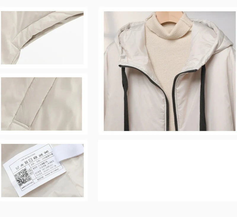 Schinteon Women Camel Down Cape Vest with Hood Loose Sleeveless Gilet Solid Fashionable Autumn Winter Jacket 2025 New