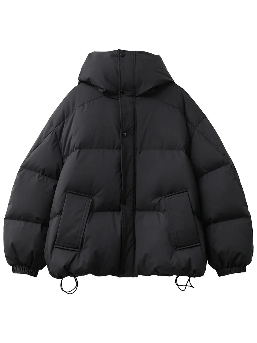 CHIC VEN Women Down Coats New Loose Hooded 90 White Duck Down Down Jacket Female Warm Bread Jacket Autumn Winter 2024