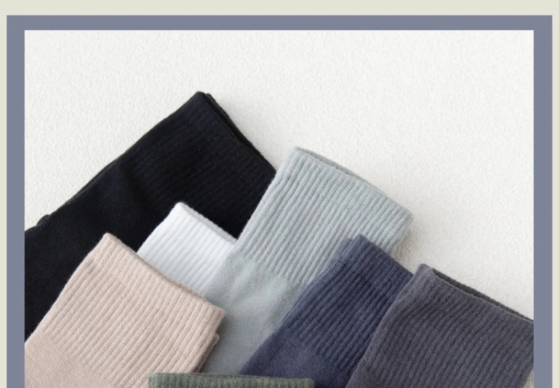 Men's Cotton 5 Toe Socks Mid Cuff Anti Odor Sweat Wicking Non Slip for Spring Autumn Casual Athletic Solid Color Daily Comfort